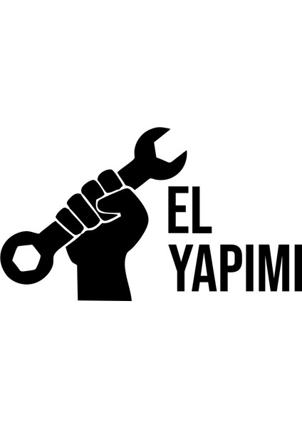 El Yapımı Araba Sticker 17X17 cm Siyah