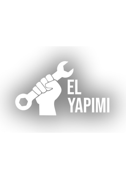 El Yapımı Araba Sticker 17X17 cm Beyaz