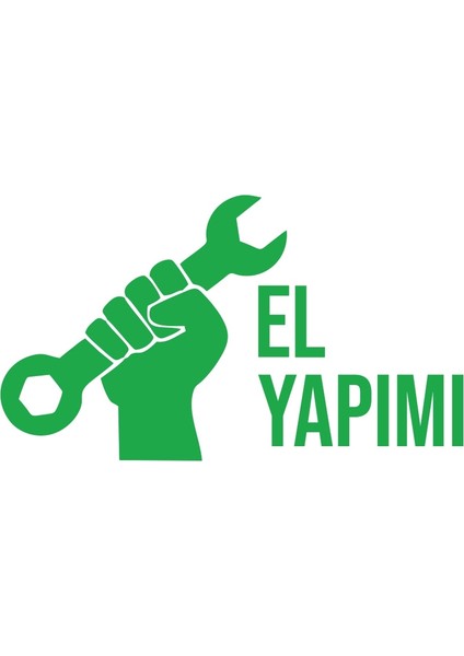 El Yapımı Araba Sticker 17X17 cm Yeşil