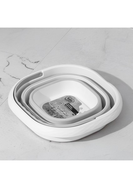 1175 Damla Katlanabilir Silikon Su Kovası 28X30CM Banyo Balkon Temizlik Kovası - 10 Lt Gri Beyaz modelleri