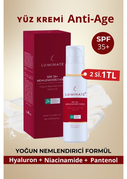 Nemlendirici Yüz Kremi Cilt Hyaluron Niacinamide Pantenol Güneş Kremi 35+ Spf 100 Ml