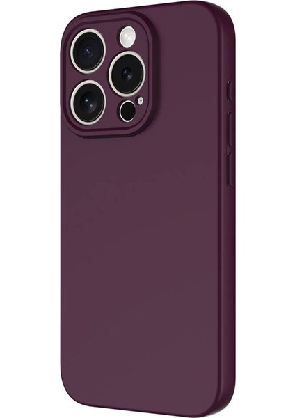 iPhone 15 Pro Max Kılıf Lansman Içi Kadife Kamera Korumalı Mara Silikon Kılıf-Koyu Mor modelleri