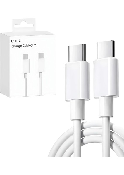 Type-C To Type-C Kablo – iPhone Serisi , Macbook, iPad Pro Uyumlu | 1 Metre Hızlı Şarj Kablosu