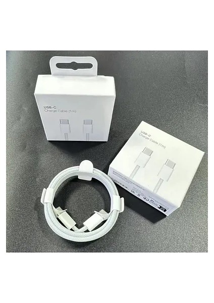 Type-C To Type-C Kablo – iPhone Serisi , Macbook, iPad Pro Uyumlu | 1 Metre Hızlı Şarj Kablosu