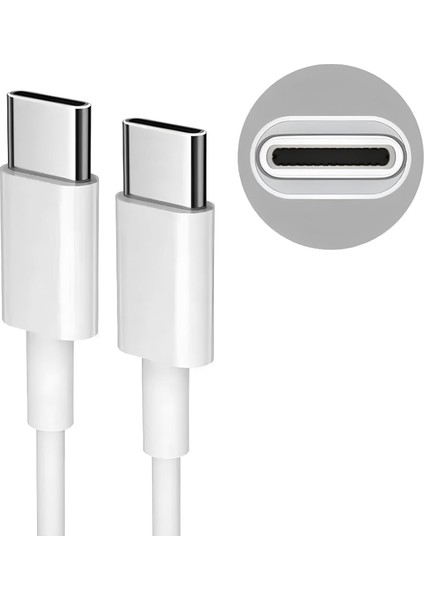 Type-C To Type-C Kablo – iPhone Serisi , Macbook, iPad Pro Uyumlu | 1 Metre Hızlı Şarj Kablosu