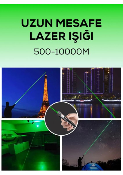 OR-303 Turbo x Yeşil Şarjlı Lazer Pil Anahtar - Uzun Menzilli, Güçlü ve Çoklu Işık Efektli Er