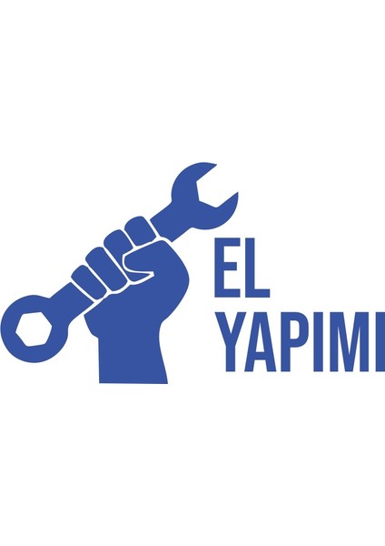 El Yapımı Araba Sticker 17X17 cm Mavi