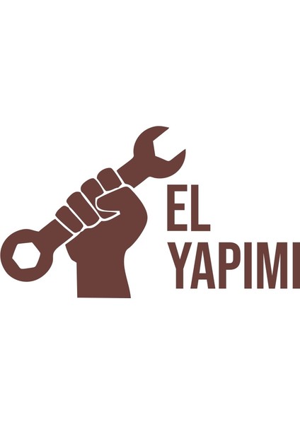 El Yapımı Araba Sticker 17X17 cm Kahverengi