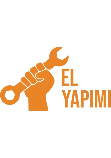 El Yapımı Araba Sticker 17X17 cm Turuncu