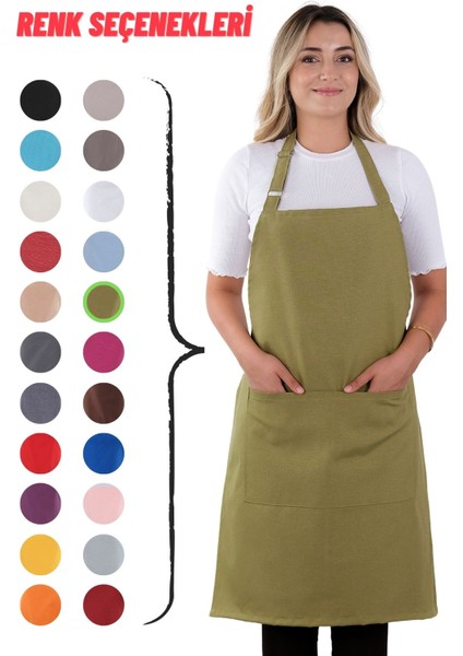 Fıstık Yeşili, Ayarlanabilir Mutfak Önlüğü, 60x80, Pamuk Polyester modelleri