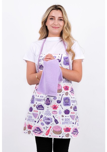 Su geçirmez mutfak önlüğü seti, eldiven ve tutacak, şık ve pratik kullanım sağlar. modelleri