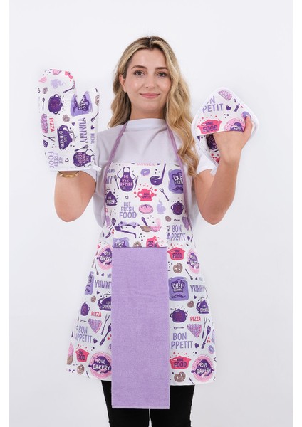 Su geçirmez mutfak önlüğü seti, eldiven ve tutacak, şık ve pratik kullanım sağlar. indirimleri