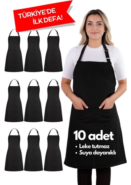 Ayarlanabilir Siyah Mutfak Önlüğü, Rahat ve Şık Tasarım 60x80 cm, Pamuk Polyester