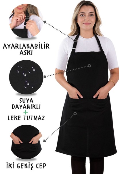 Ayarlanabilir Siyah Mutfak Önlüğü, Rahat ve Şık Tasarım 60x80 cm, Pamuk Polyester fiyatları