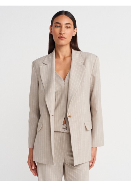60768 Blazer Ceket-Taş