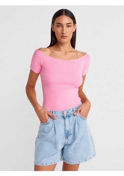31922 Kısa Kollu T-Shirt-Pembe
