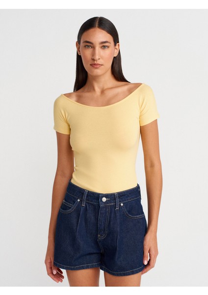 31922 Kısa Kollu T-Shirt-Sarı modelleri