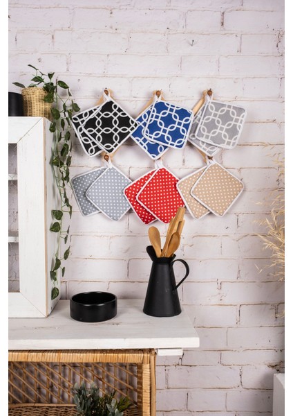 12'li Isıya Dayanıklı Mutfak Tutacak Seti, Çok Renkli, 15x15 cm