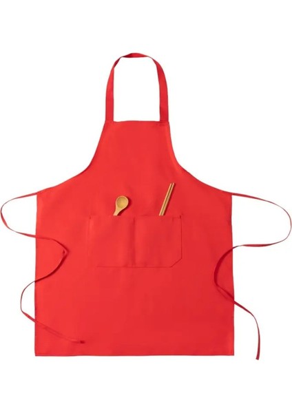 Kırmızı renkli, su geçirmez, cepli, 50x70 cm mutfak önlüğü modelleri