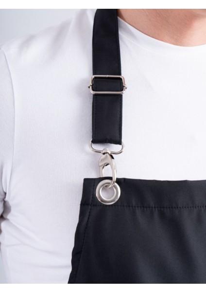 Su Geçirmez Paslanmaz Ayarlanabilir Kuaför Önlüğü, Boya ve Leke Koruma, Siyah