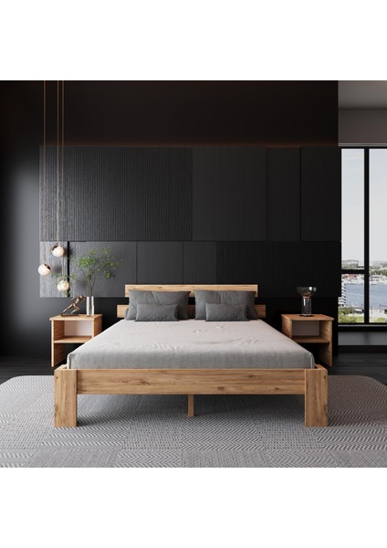 Lotus Atlantik Mdf Karyola |tek ve Çift Kişilik Yatak Uyumlu, Kolay Kurulum