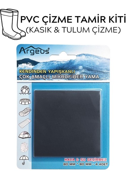 Pvc Çizme Tamir Yaması - Antrasit - Tulum Çizme / Kasık Çizme