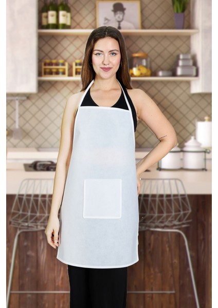 Kalın spunbond kumaş cepli su geçirmez mutfak önlüğü, şık ve kullanışlı tasarım, 50x70 cm