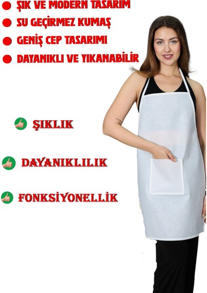 Kalın spunbond kumaş cepli su geçirmez mutfak önlüğü, şık ve kullanışlı tasarım, 50x70 cm fiyatları