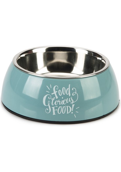 Köpek Mama Su Kabı, Paslanmaz Çelik, Turkuaz, 18CM, 350ML