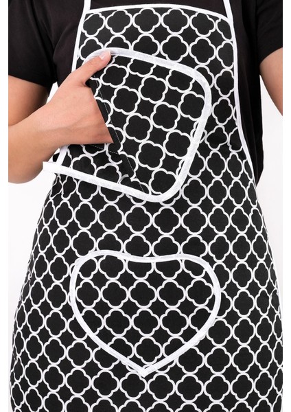 Su Geçirmez, 3'lü Mutfak Seti, Isıya Dayanıklı, Eldiven ve Tutacak Takımı, Siyah indirimleri