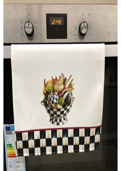 Şık damalı mutfak fırın havlusu 35x50 cm, yıkanabilir, pamuklu polyester setli fiyatları
