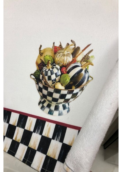 Şık damalı mutfak fırın havlusu 35x50 cm, yıkanabilir, pamuklu polyester setli modelleri