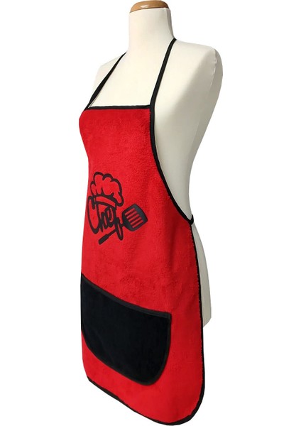 Kırmızı Mikrofiber Mutfak Önlüğü, Cepli, Su ve Sıvı Geçirmez, Şık ve Kullanışlı 50x70 fırsatları
