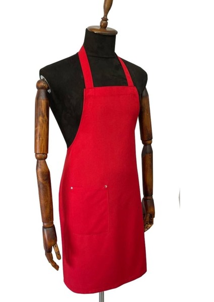 Kırmızı Gabardin Mutfak Önlüğü, Şef, Barista, Aşçı, Dayanıklı ve Şık 155x220 cm fiyatları