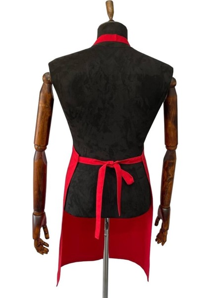 Kırmızı Gabardin Mutfak Önlüğü, Şef, Barista, Aşçı, Dayanıklı ve Şık 155x220 cm modelleri
