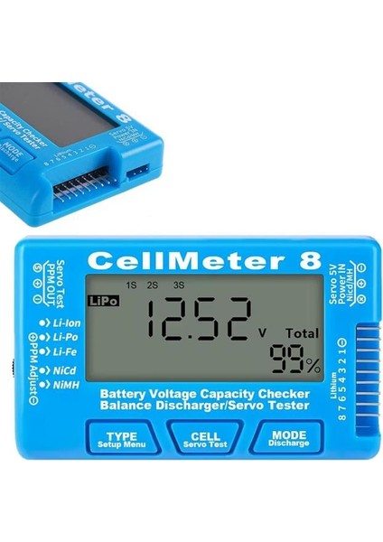 Powermaster PM-26959 Pil Kapasite Voltaj Test Cihazı Rc 1-8s Lipo Lityum Nımh modelleri
