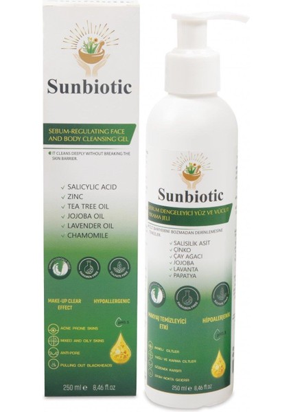 Hipoalerjenik Sebum Dengeleyici Yüz ve Vücut Yıkama Jeli 250 ml