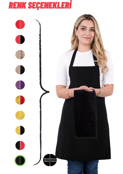 Renkli askılı mutfak önlüğü seti, şık ve kullanışlı, 50x70 cm, pamuk polyester