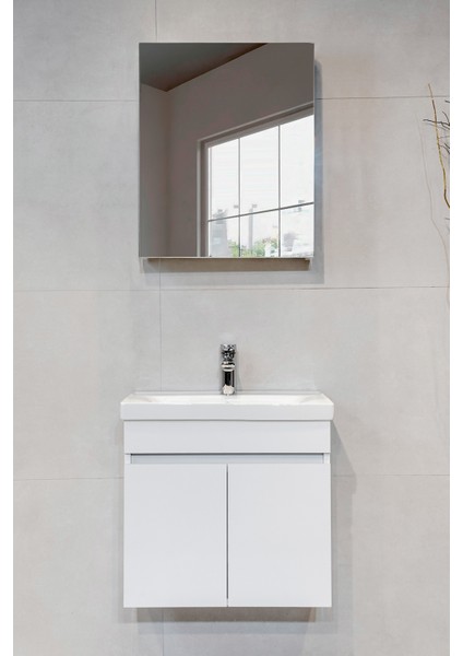 Star Banyo Dolabı Seti ( 60 cm Parlak Beyaz Aynalı Lavabolu Mdf ) fiyatları