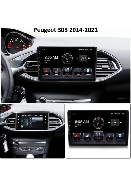 Peugeot 308 2014-2021 Android Multimedya 2gb RAM/32GB Carplay 9inc IPS Ekran Park Kamerası Hediye indirimleri
