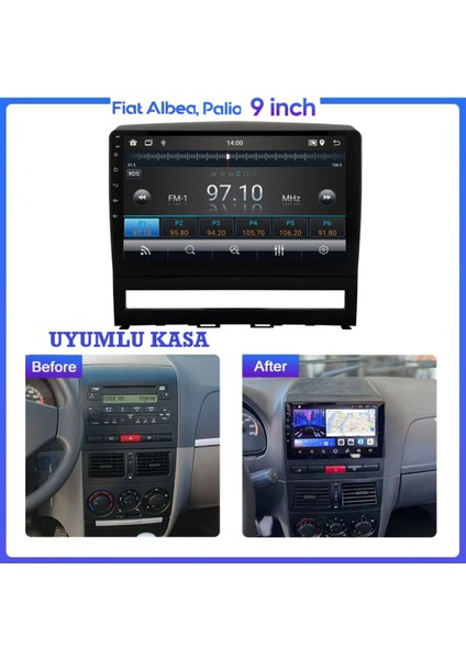 Fiat Albea Palio Android 14 Multimedya 4gb Ram /64GB Carplay 9 Inc Hd IPS Ekran Park Kamerası Hediye modelleri