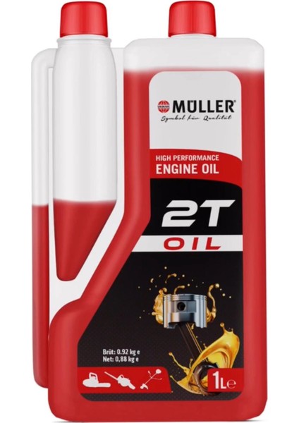 Müller 2t Ölçekli 2 Zamanlı Motor Yağı Benzinli Testere ve Tırpan Yağı 1 Lt