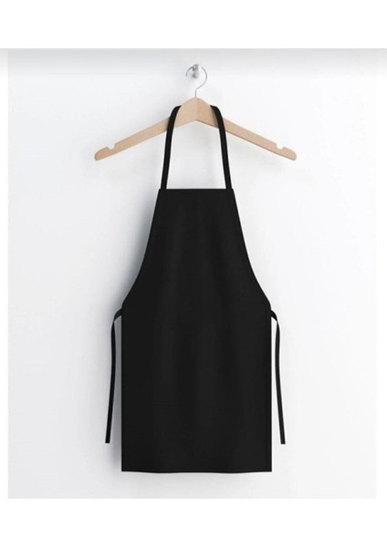 Siyah Kumaş Mutfak Aşçı Önlüğü, Ayarlanabilir, Dayanıklı, Şık Tasarım, 80x68 cm