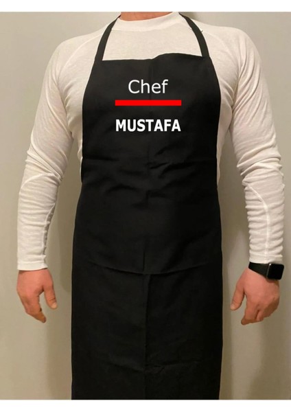 Siyah Unisex Mutfak Önlüğü, Pamuk Polyester, 70x90, Boydan Askılı, Şık ve Kullanışlı