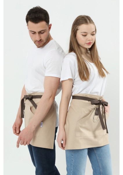 Renkli ve şık mutfak önlüğü, 40x60 cm, kumaş, bej renk, bay ve bayan kullanıma uygun indirimleri