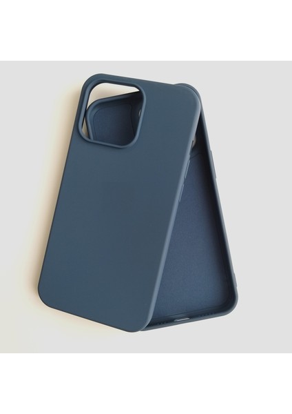 Apple iPhone 13 Pro 6.1 Uyumlu Lansman Içi Kadife Silikon Kılıf Lacivert