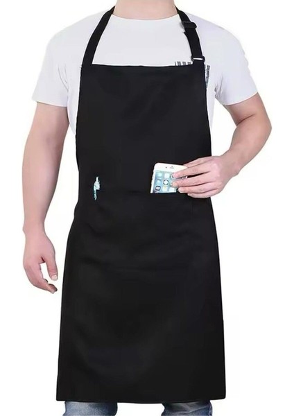 Ayarlı Boyun Şef ve Barista Mutfak Önlüğü, Siyah, Rahat ve Şık Tasarım, 55x74 cm fırsatları