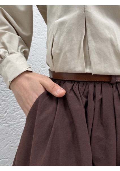 Erna Kemerli Poplin ETEK-BN4362 Kahve