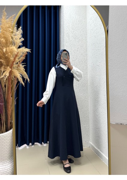 Zeninda Düğme Detaylı JILE-AS4059 Lacivert