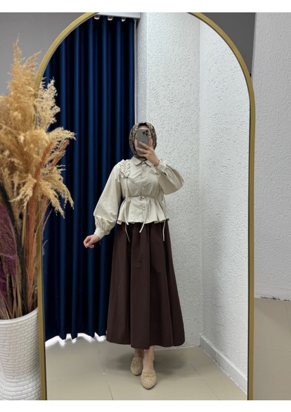 Erna Kemerli Poplin ETEK-BN4362 Kahve